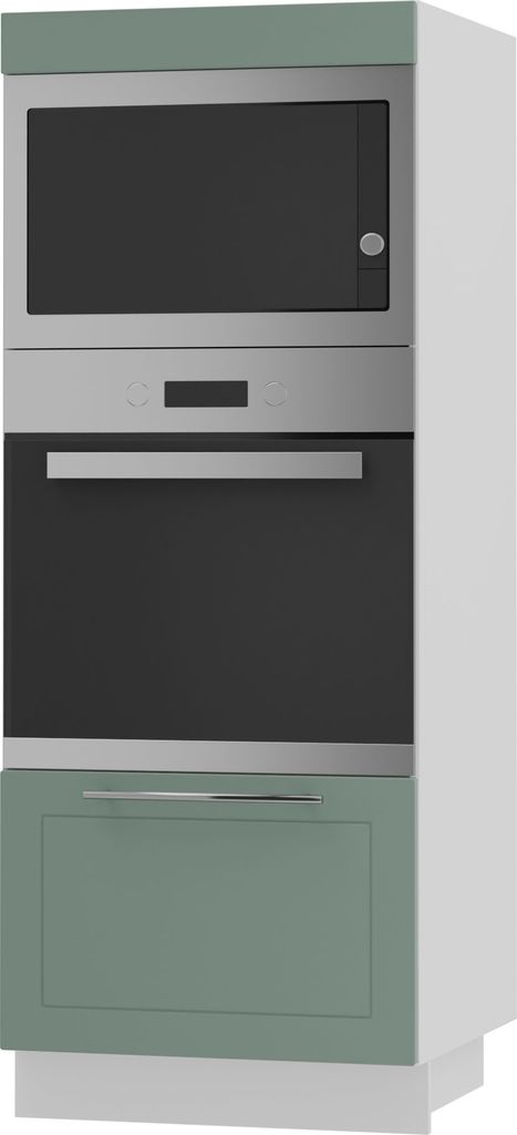 Backofenschrank KVANTUM Teilauszug 60cm Korpus- & Frontfarbe wählbar (Q-D5AM/60/154),mint matt,weiß