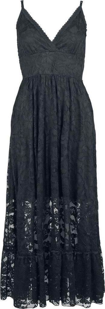 Gothicana by EMP Damen schwarzes Sommerkleid mit Spaghettiträgern XL