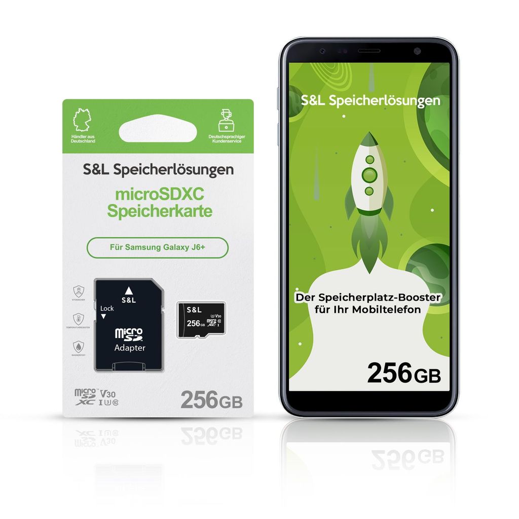 microSD Speicherkarte S&L für Samsung Galaxy J6+ - Speicherkapazität: 256 GB