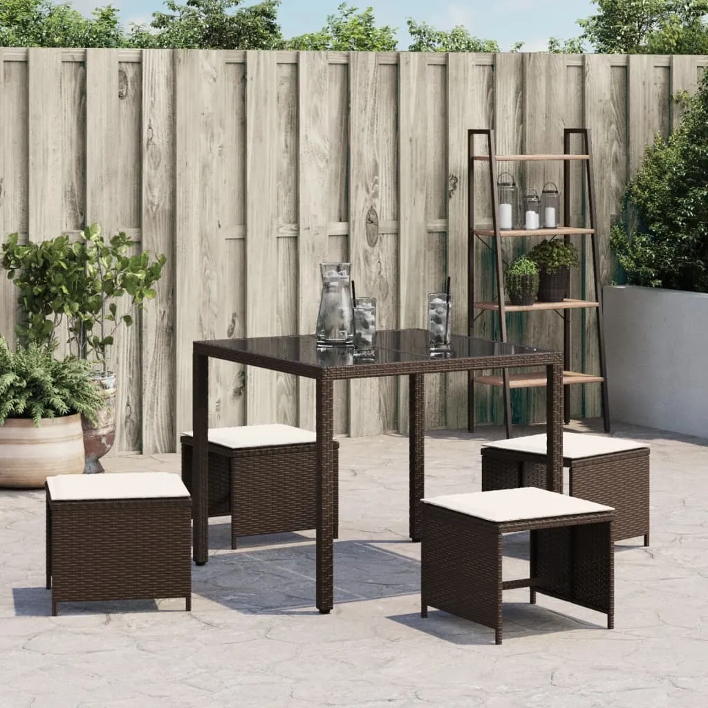 4 Sgabelli Giardino SYFAX Marroni: Comfort e Stile in Polyrattan - 3