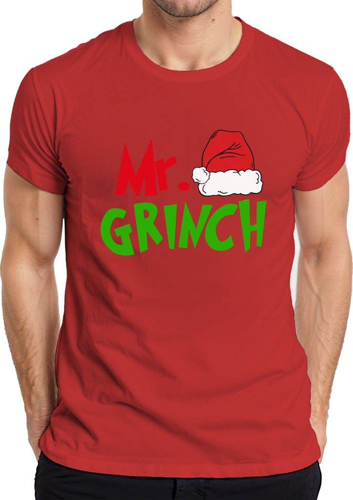 Mr Grinch Familie Ehepaare Mann Partneroutfit - Weihnachten Christmas Xmas Herren T-Shirt, Rot, XL