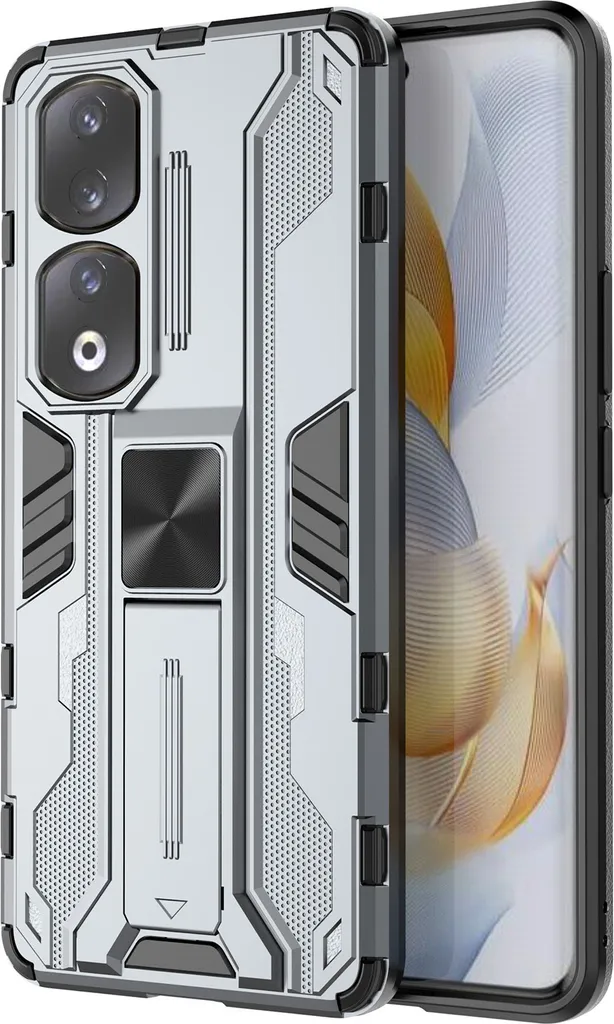 TAUYN Custodia Per Honor 90 Pro | Ultra Sottile Trasparente Con Texture Cristallo | TPU/PC Antiurto | Nero - 3