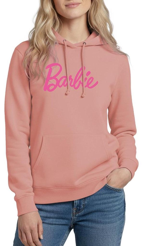 Spreadshirt Barbie Klassisches Logo Damen Hoodie, L, Altrosa
