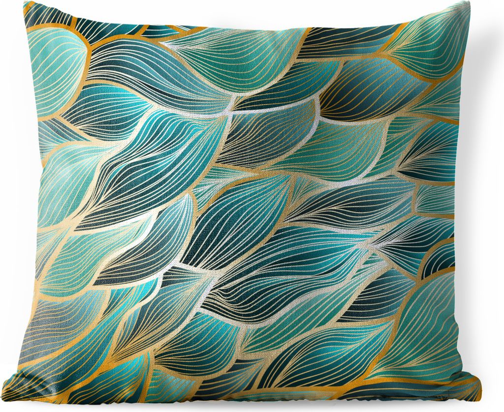 MuchoWow® Outdoor Kissen - Muster - Gold - Abstrakt - Welle Produktbild 