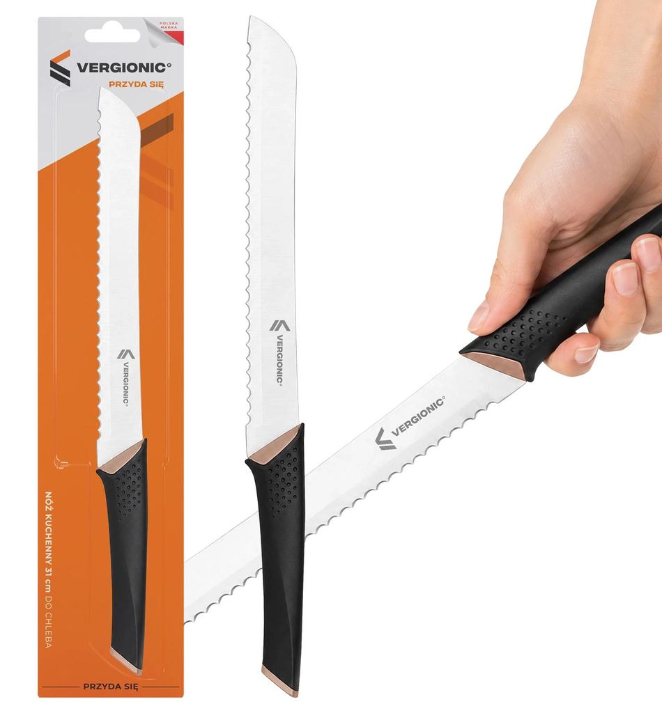 Nôž na chlieb kuchynský nerezový vrúbkovaný 31 cm Vergionic Obrázok produktu 