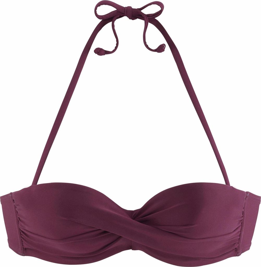 LASCANA Bügel-Bandeau-Bikini-Top bordeaux Größe 38 Cup A