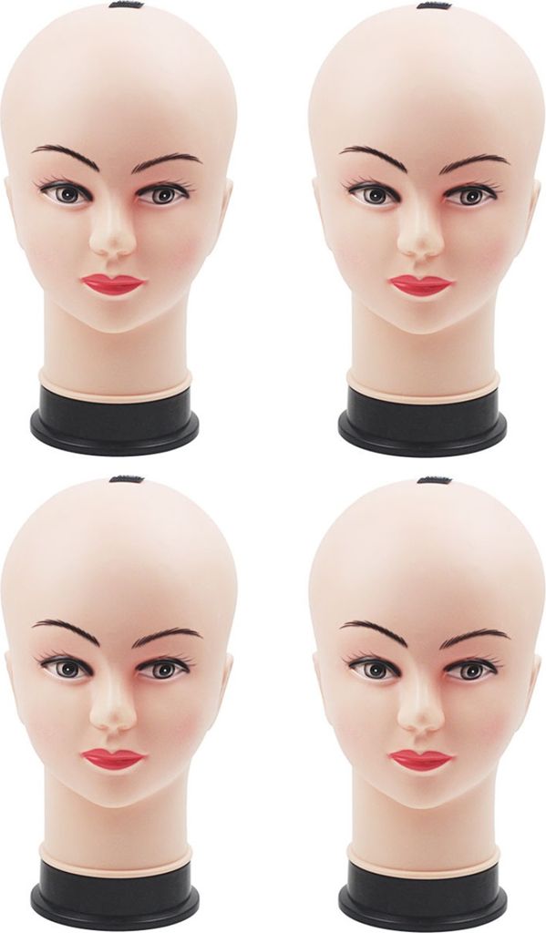 set di 4 teste di parrucca femminili - Testa decorativa di Immagine del prodotto 