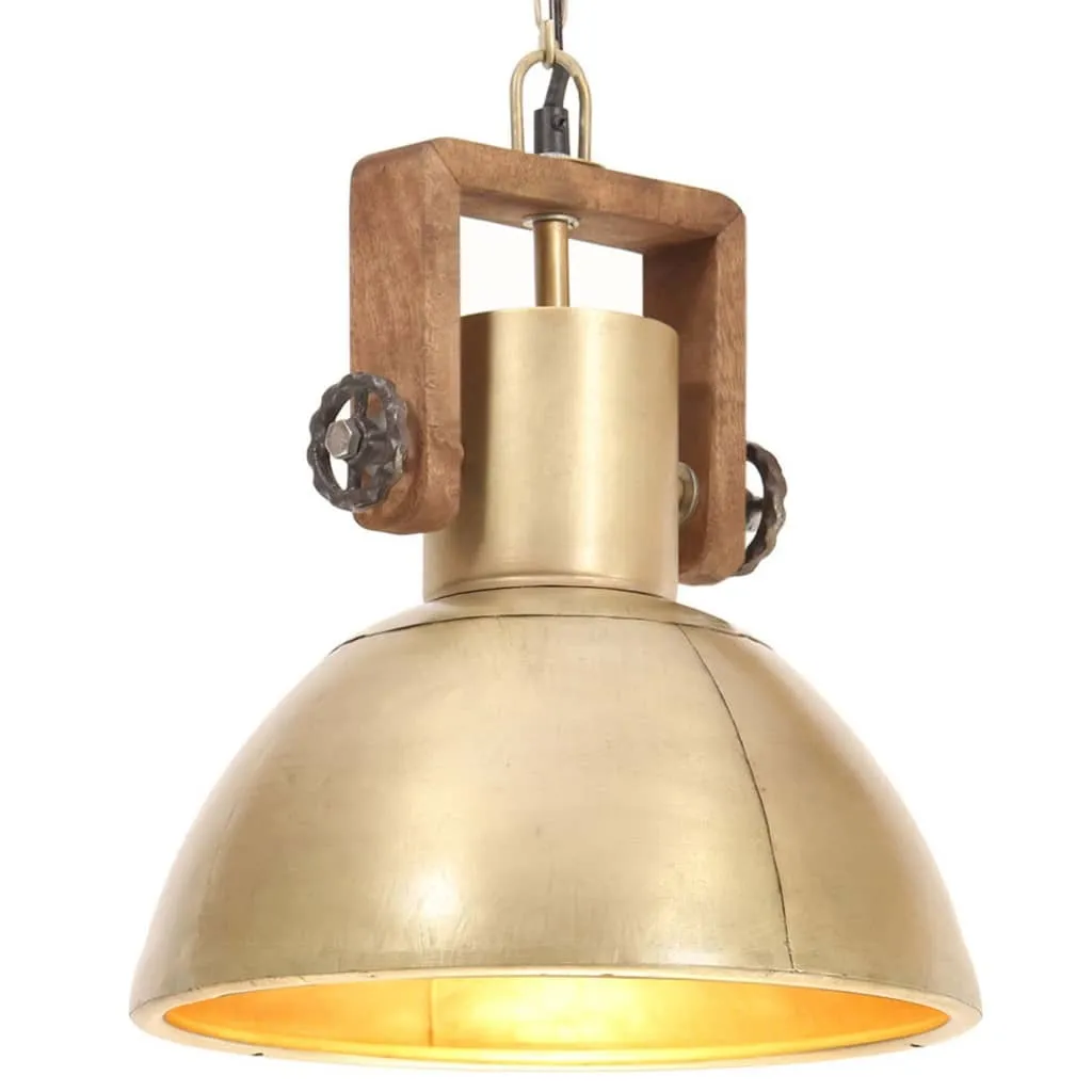 Lampada a sospensione in stile industriale 25 W in ottone rotonda 30 cm E27