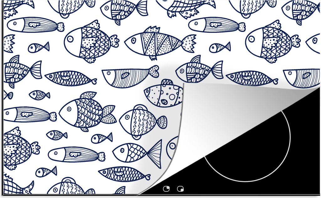 KitchenYeah© Herdabdeckplatte Fisch - Skandinavien - Muster Produktbild 