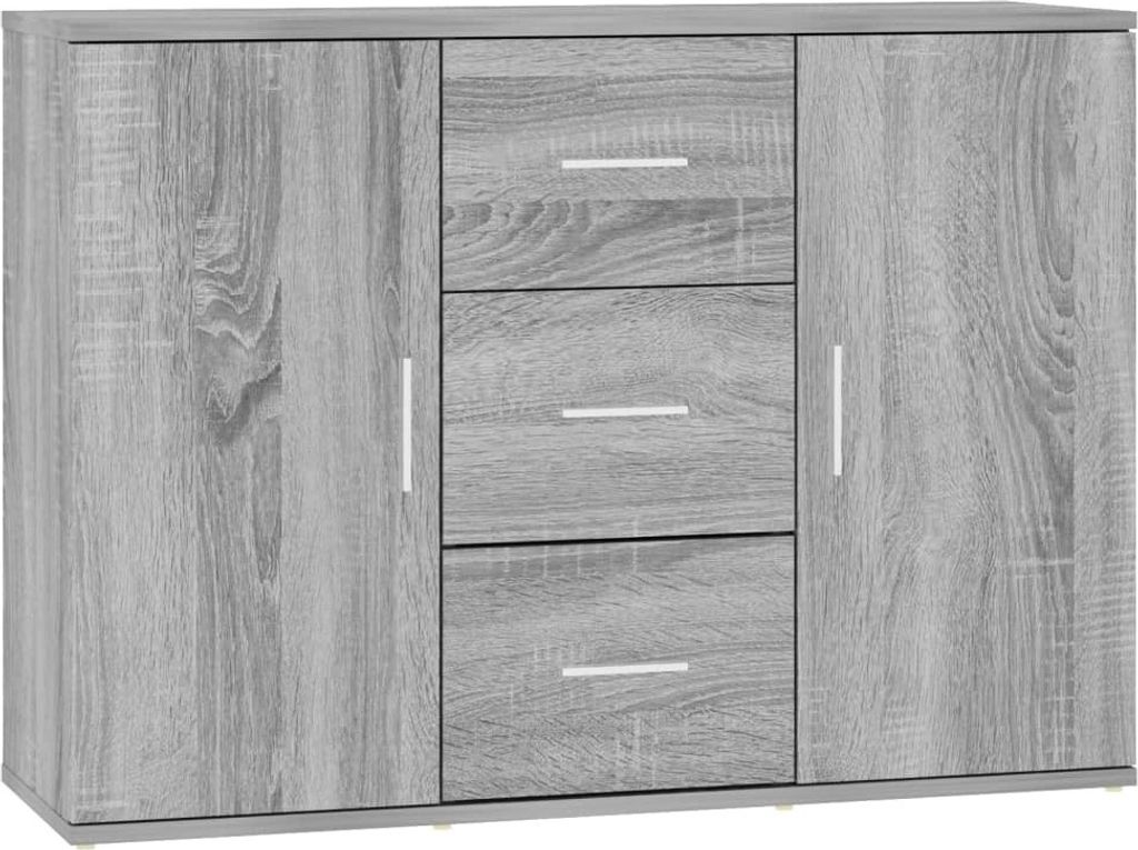 vidaXL Sideboard Gris Sonoma 91x29,5x65 cm Bois composite Image du produit 