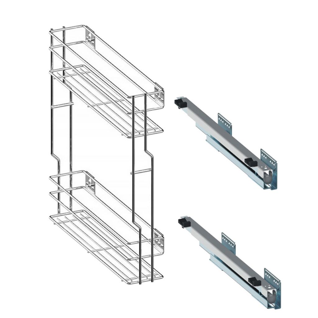 Unterschrankauszug 2 Etage Küchenauszug Schrankauszug mit Softclose für Schränke: 150 mm – Rechts