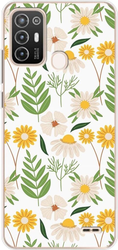 König Design Hülle kompatibel mit ZTE Blade A52 Kunststoff Soft Handyhülle - Handy Case Blumenmuster 2
