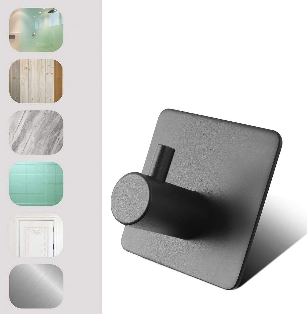 Doppelhaken ohne bohren für Bad & Küche - Mehrzweckhaken [selbstklebend] - Handtuchhalter | Handtuchhaken, Klebehaken aus Edelstahl | Bademantelh...