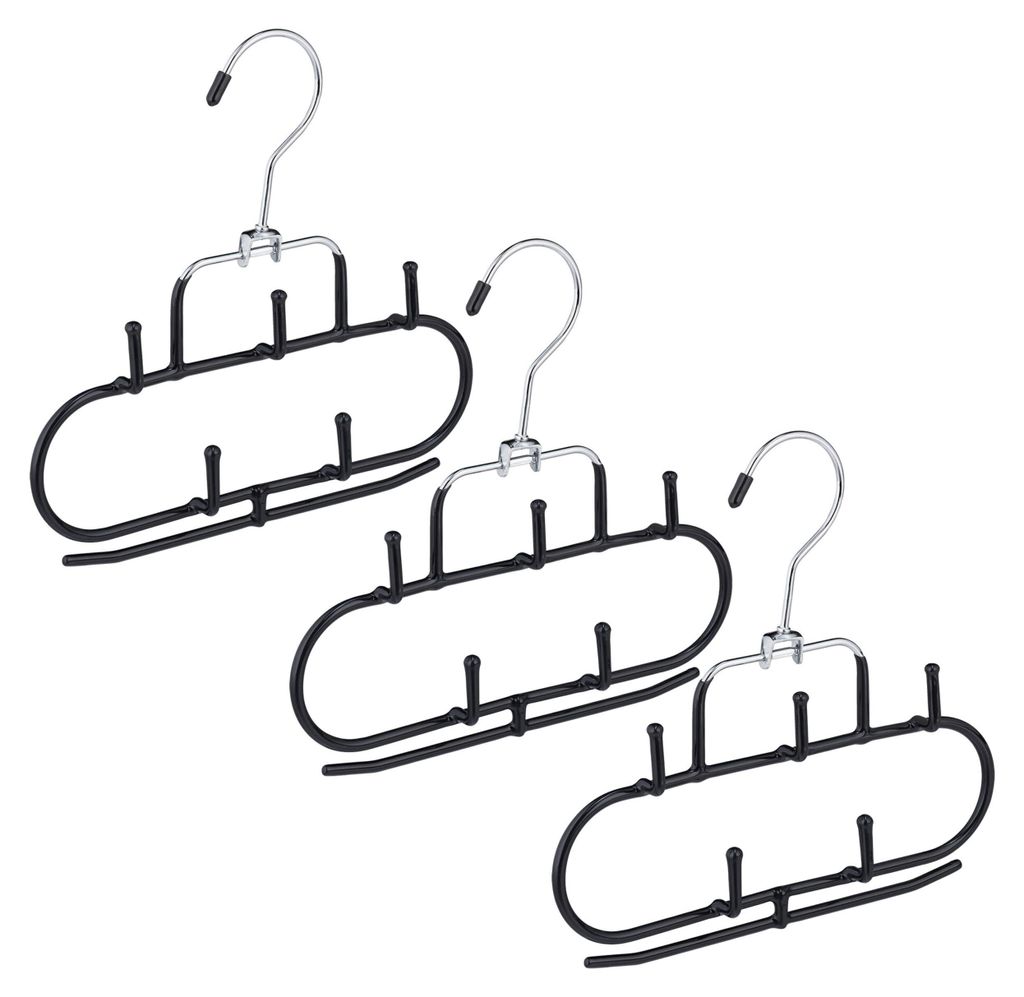 Relaxdays Set van 3 riemhangers, met 5 haken, een Productafbeelding 