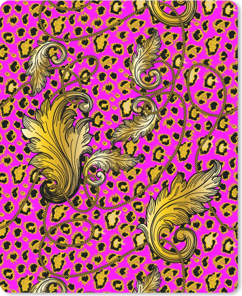 MuchoWow Mauspad Mousepad Barock - Panther - Gold - Muster 30x40 cm - Mousepads - Maus Mat - Pad - Mausunterlage - Mausmatten
