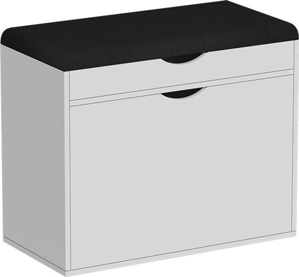 Schuhbank Vicco Schufy Weiß 60 x 51 cm mit 2 Fächern, Model 56659