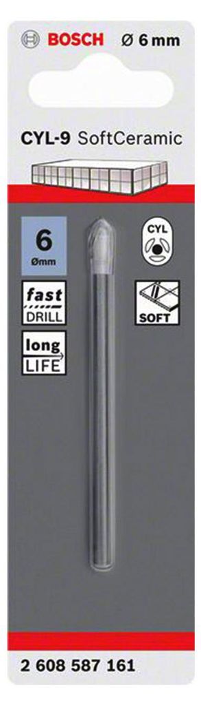 Bosch 2608587161 Bosch 1 Fliesenbohrer CYL-9 Ceramic 6x80mm Productafbeelding 