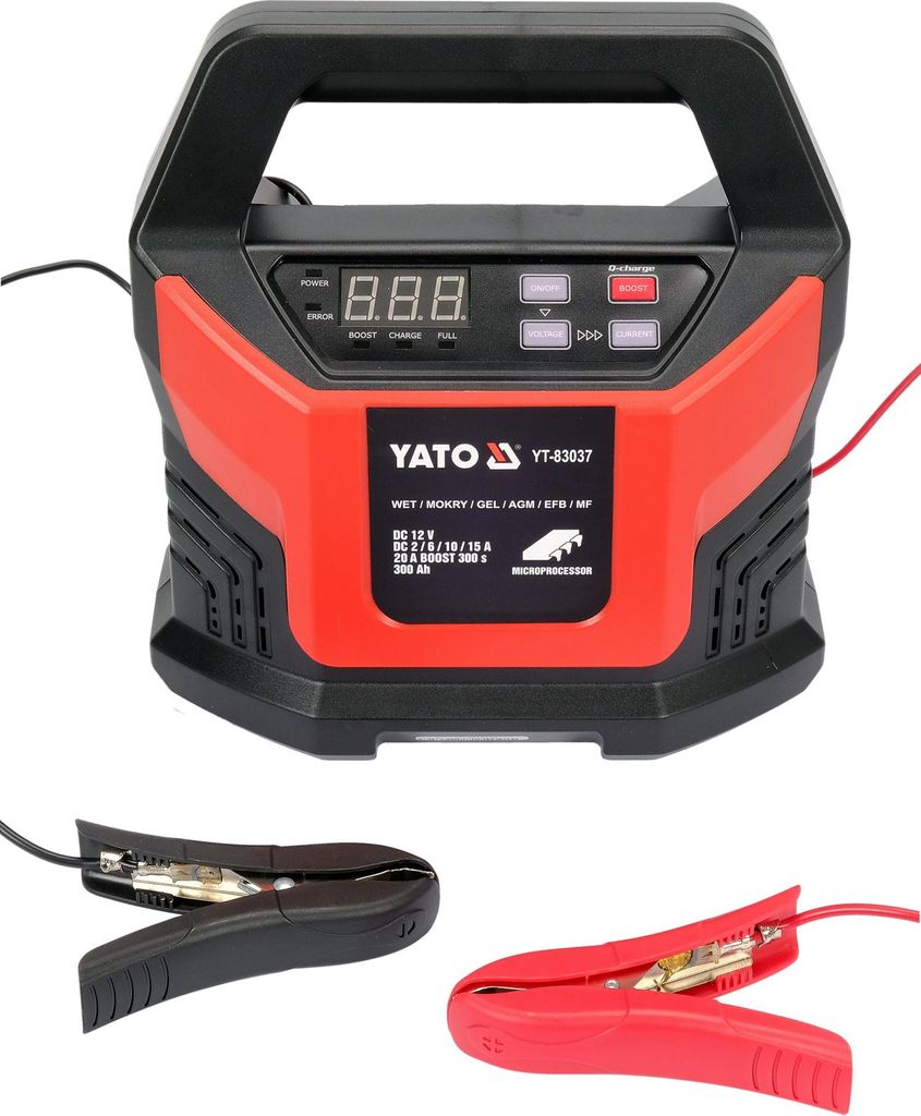 Yato YT-83037, 12 V, 220 - 240 V, 50-60 Hz, 2/6/10/15/20 A, IP20, 2 Ah