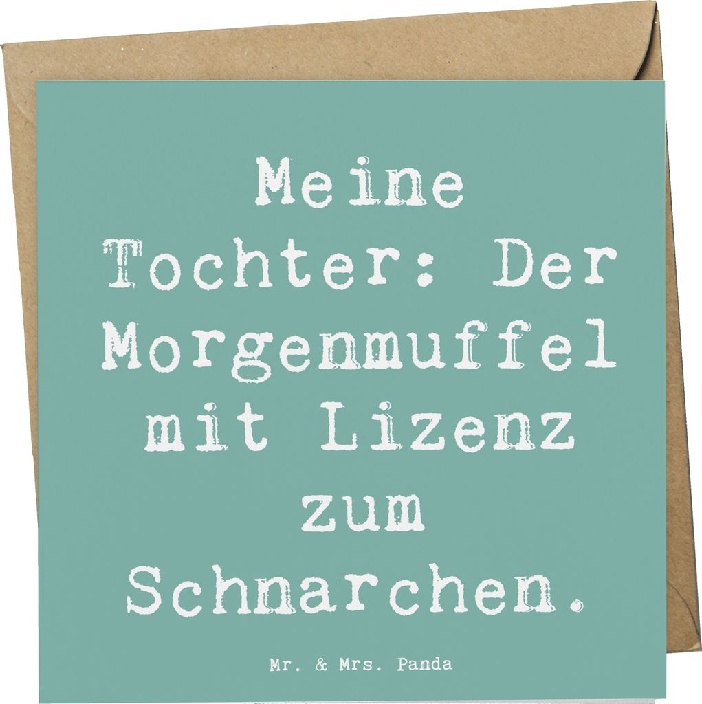Mr. & Mrs. Panda doppelkarte Spruch Tochter Morgenmuffel - Meeresbrise - Geschenk, Familienmitglieder, Glückwunschkarte, Nachbildung, Freude, Klap...
