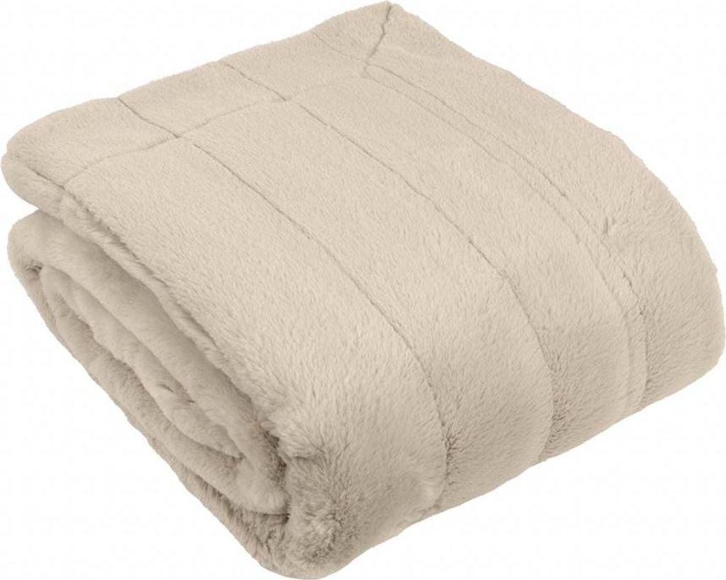 Riva Home Empress Kunstfell Decke RV1028 (180 cm x 130 cm) (Haferflocken)