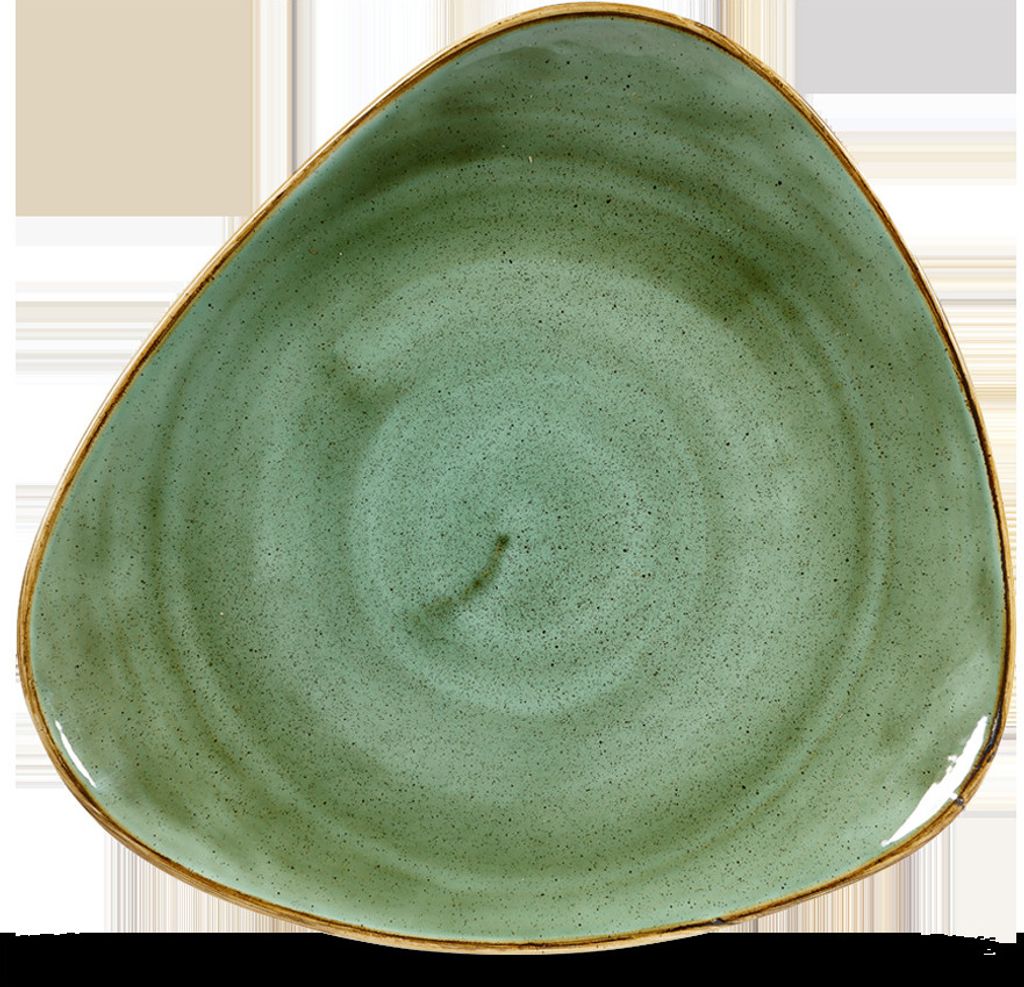 CHURCHILL Stonecast Samphire Green Teller flach, triangle, ø: 265 mm