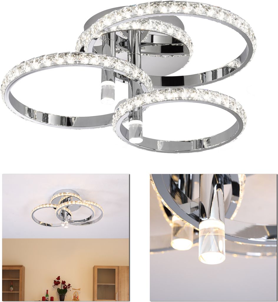 LED Deckenleuchte Deckenlampe 31W modern Lichtringe 230V