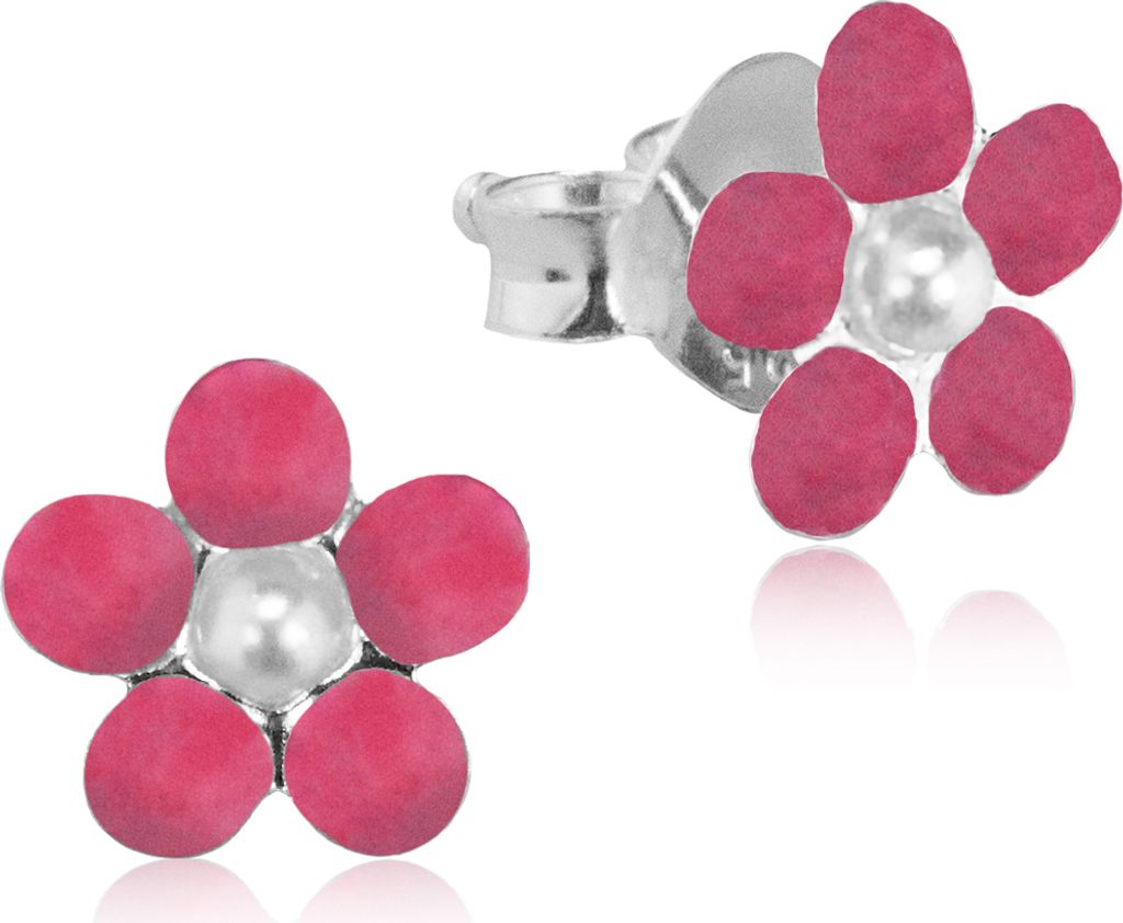 LUISIA Ohrstecker Blume - 925 Sterling Silber Pink Produktbild 