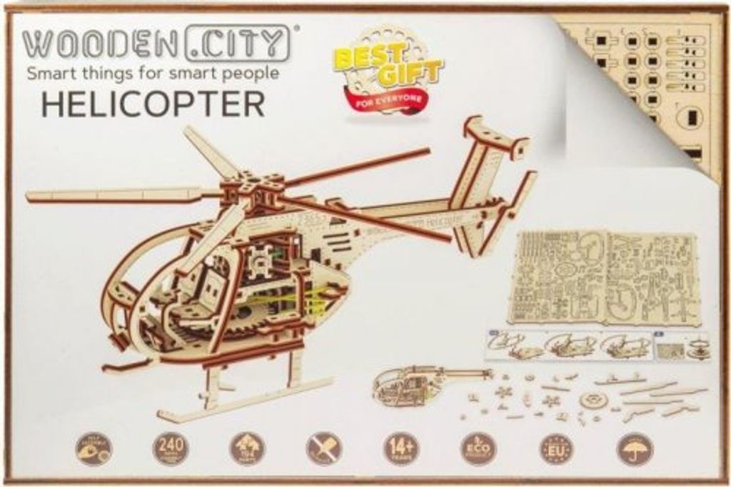 Puzzle 3D WOODEN CITY Hélicoptère 173 pièces Image du produit 