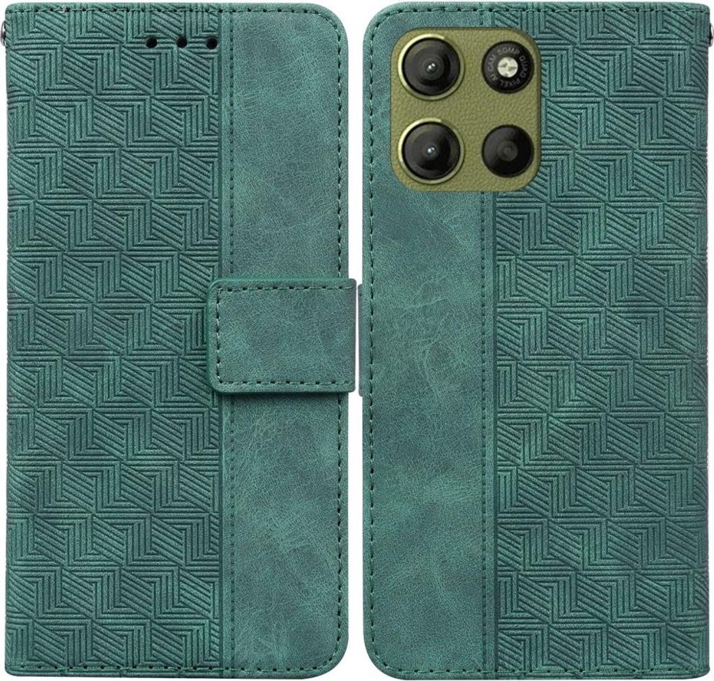 Motorola Moto G15 / G15 Power Hülle - Coverup Geometric Klapphülle - Grün