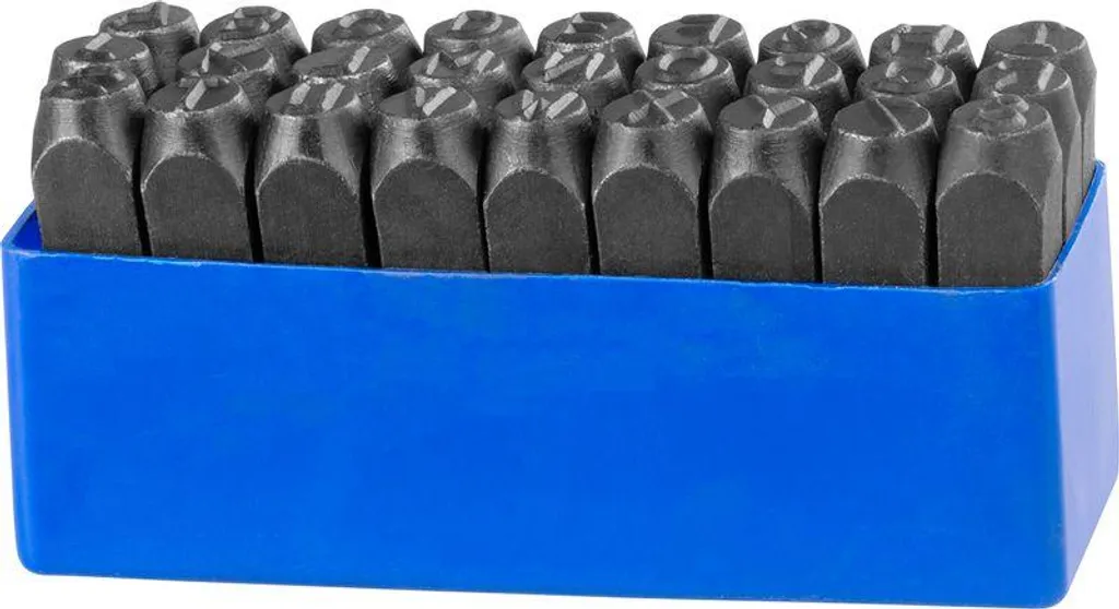 Poinçons alphabet 12 mm haute résistance | Jeu de 27 pièces acier