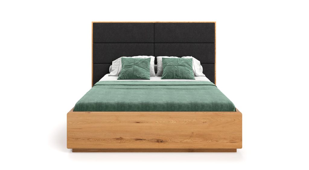 Massivholzbett Dome mit Bettkasten 140x220 cm, Storm 99, Massivholz, Designermöbel