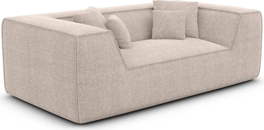 Strukturstoff 2-Sitzer Couch Liberia Beige