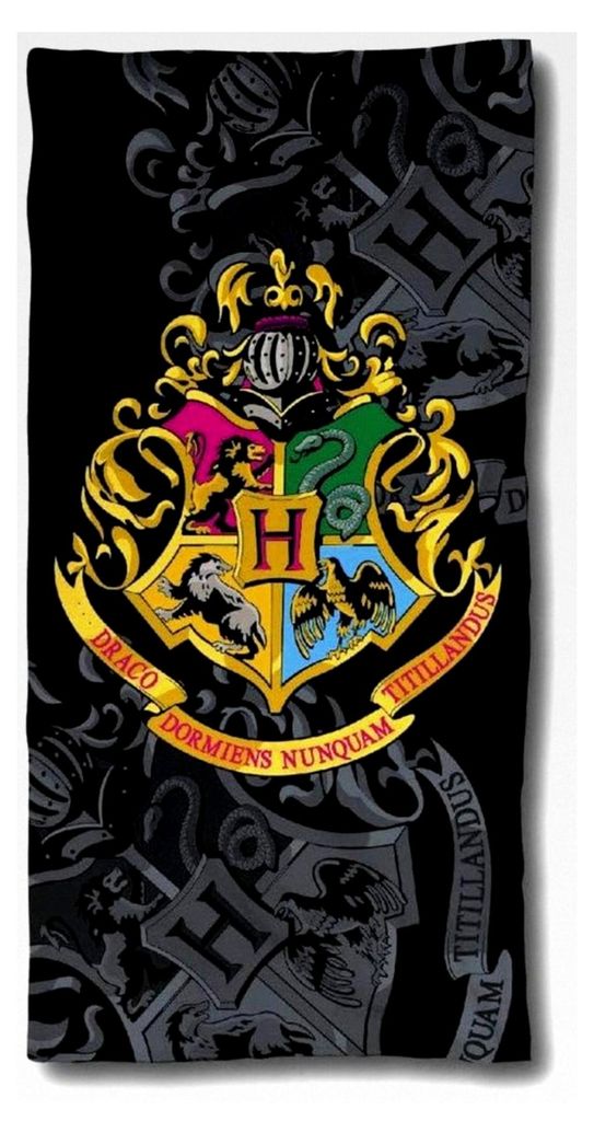 Harry Potter Hogwarts Wappen Strandtuch 70 cm x 140 cm, 100% Baumwolle