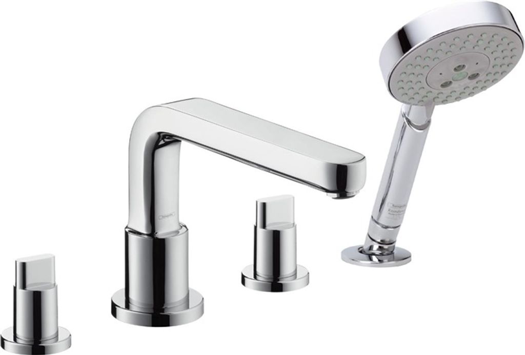 Hansgrohe Metris S 4-Loch Wannenarmatur Fertigset Auslauf Produktbild 