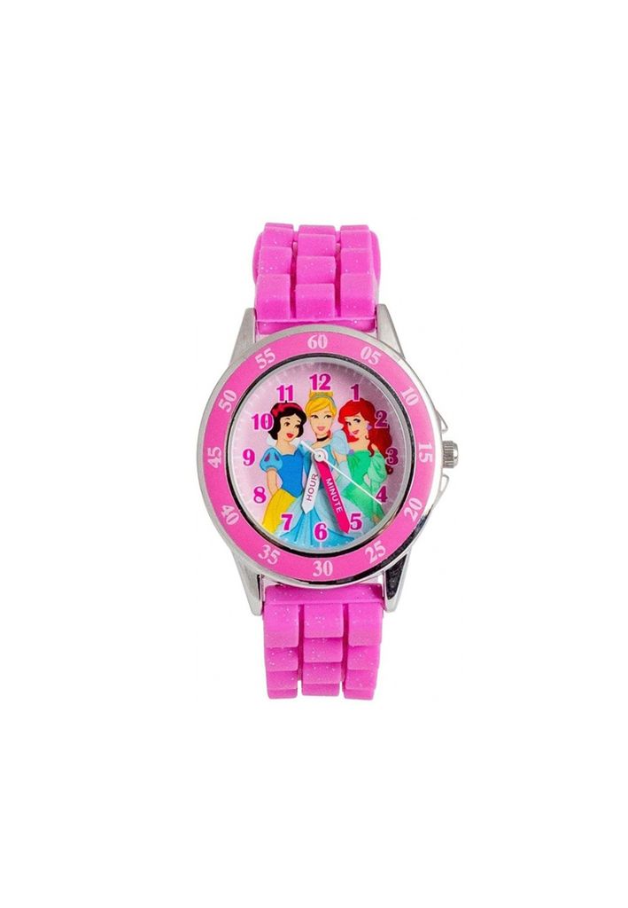 Disney Princess Kinderuhr mit Time Teacher Lernfunktion, rosa, 33 mm Durchmesser