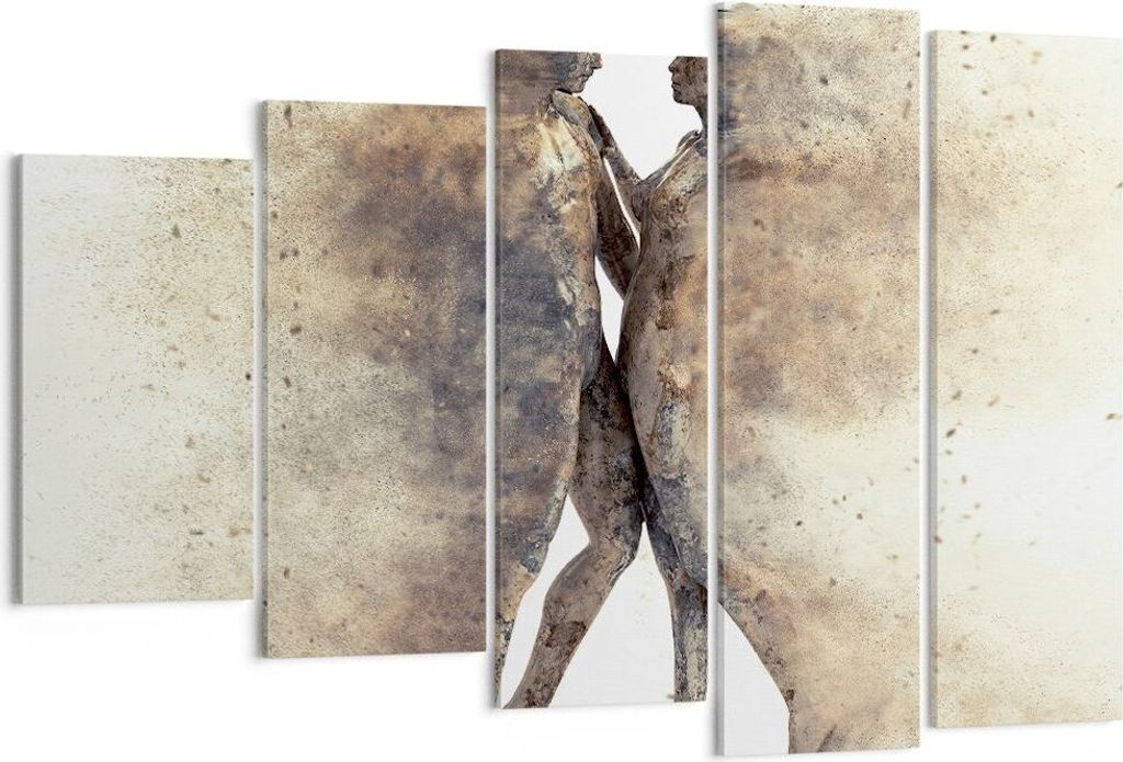 Bild auf Leinwand - Leinwandbild - Staub eine Frau ein Mann der Liebe - 150x100cm - Wand Bild - Wanddeko - Leinwanddruck - Bilder - Kunstdruck - Le...