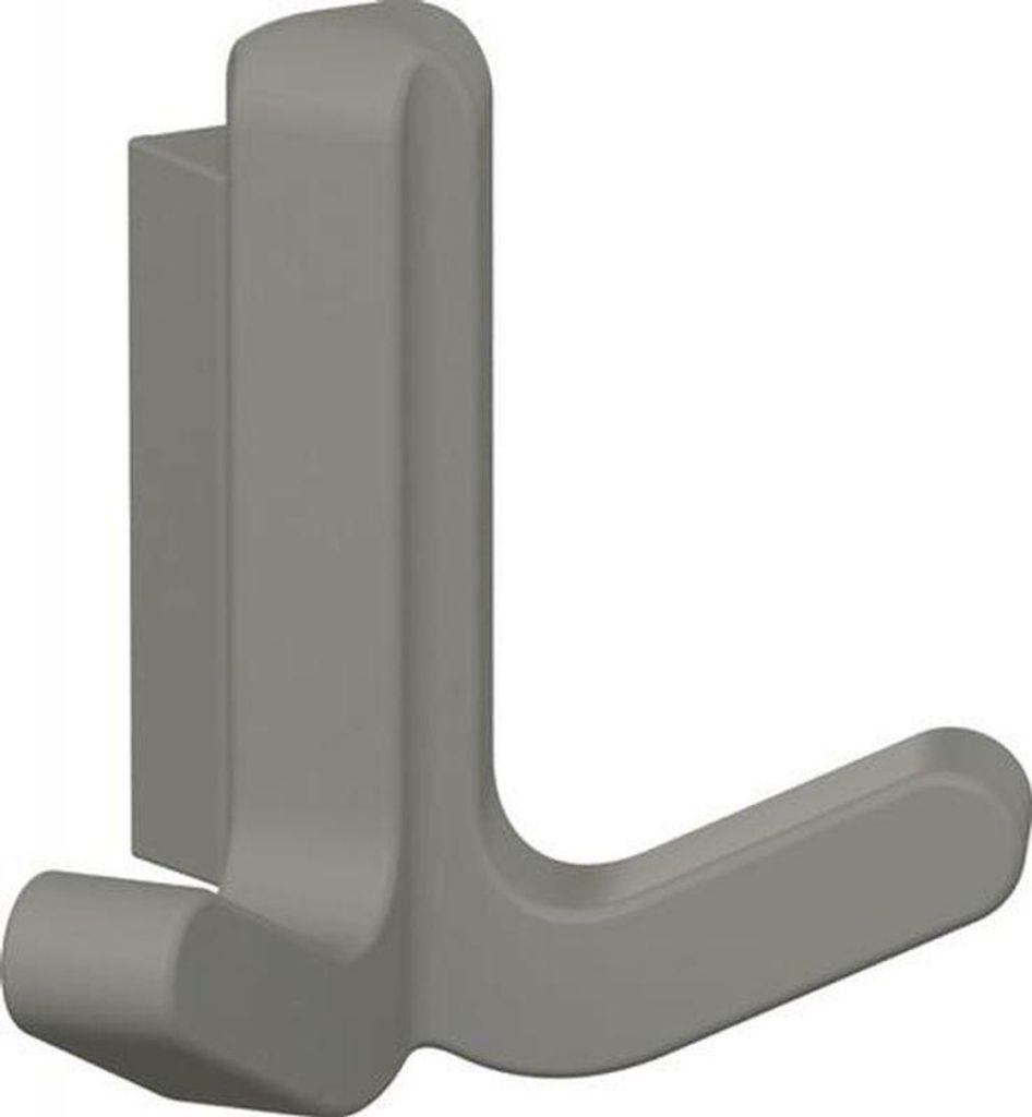 Doppelhaken Ser.477 matt,elastisch Ku.(TPU) 95 felsgrau H.69mm HEWI