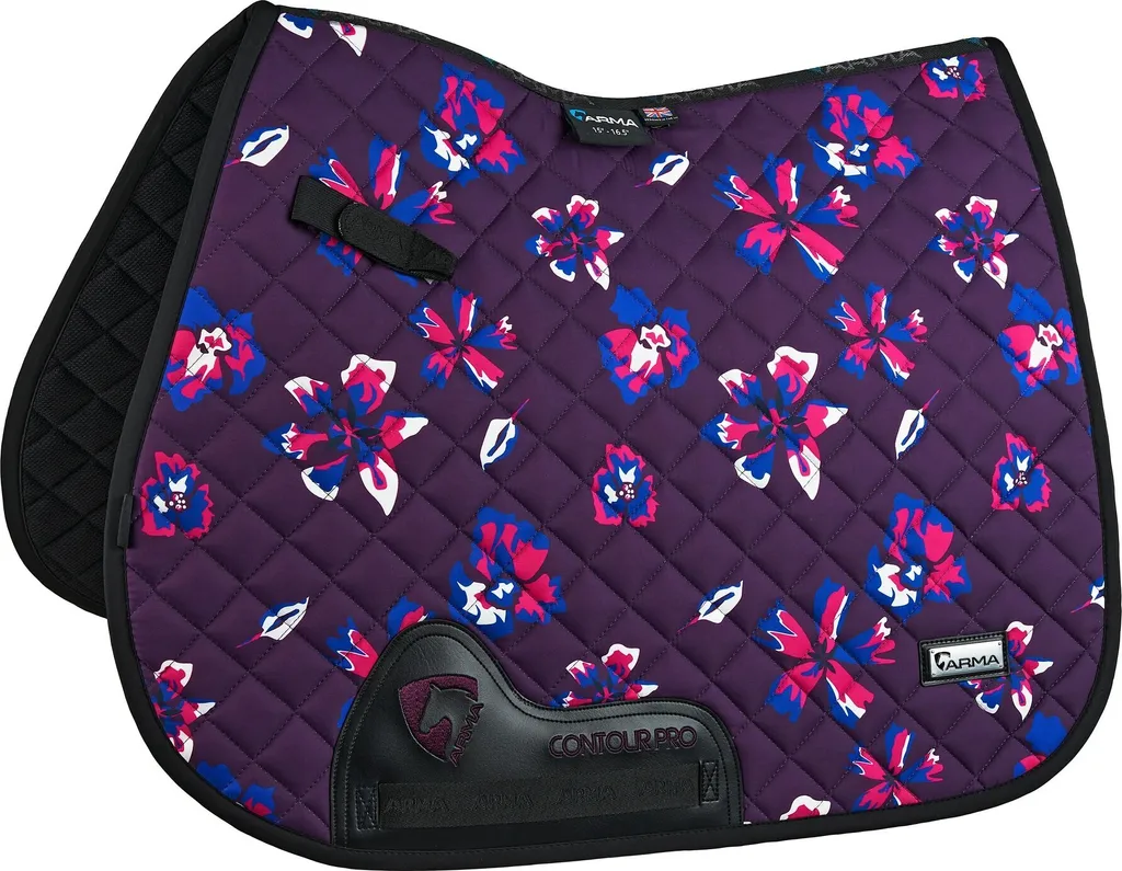 Équipement Poney : Chabraque ARMA Hyde Park Fleurs pour Selle 14 Pouces