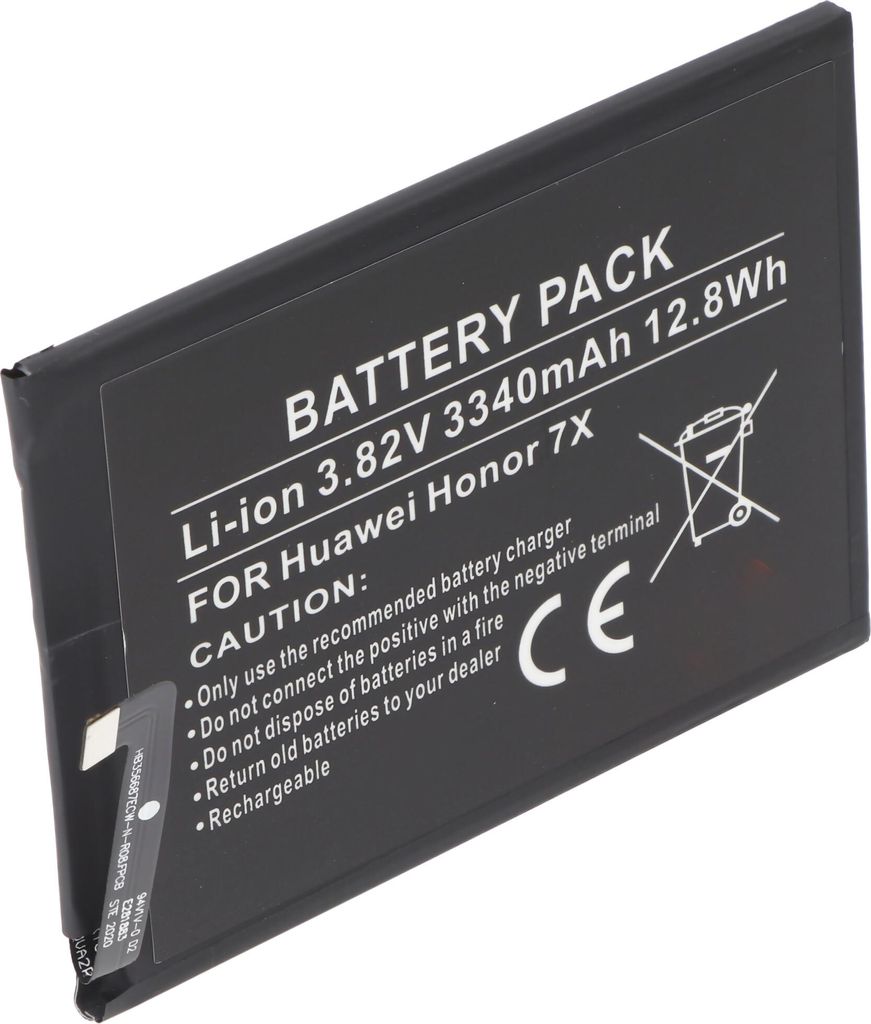 Akku passend für Huawei Honor 7X Akkutyp HB356687ECW, 3,82V, 3340mAh, 12,8Wh, built-in, ohne Werkzeug