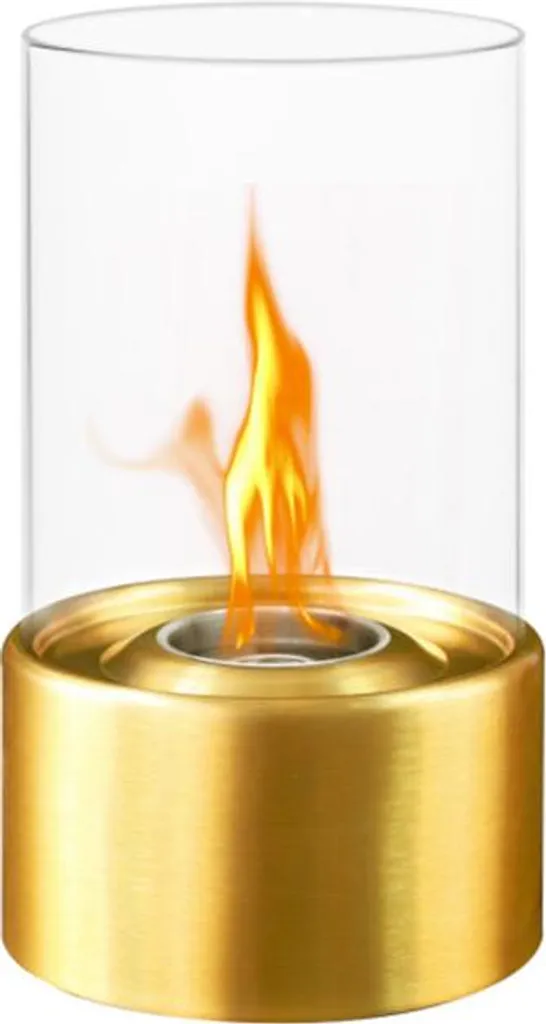 Cheminée bioéthanol portable MARSIGLIA Gold pour chauffage d'ambiance 27cm