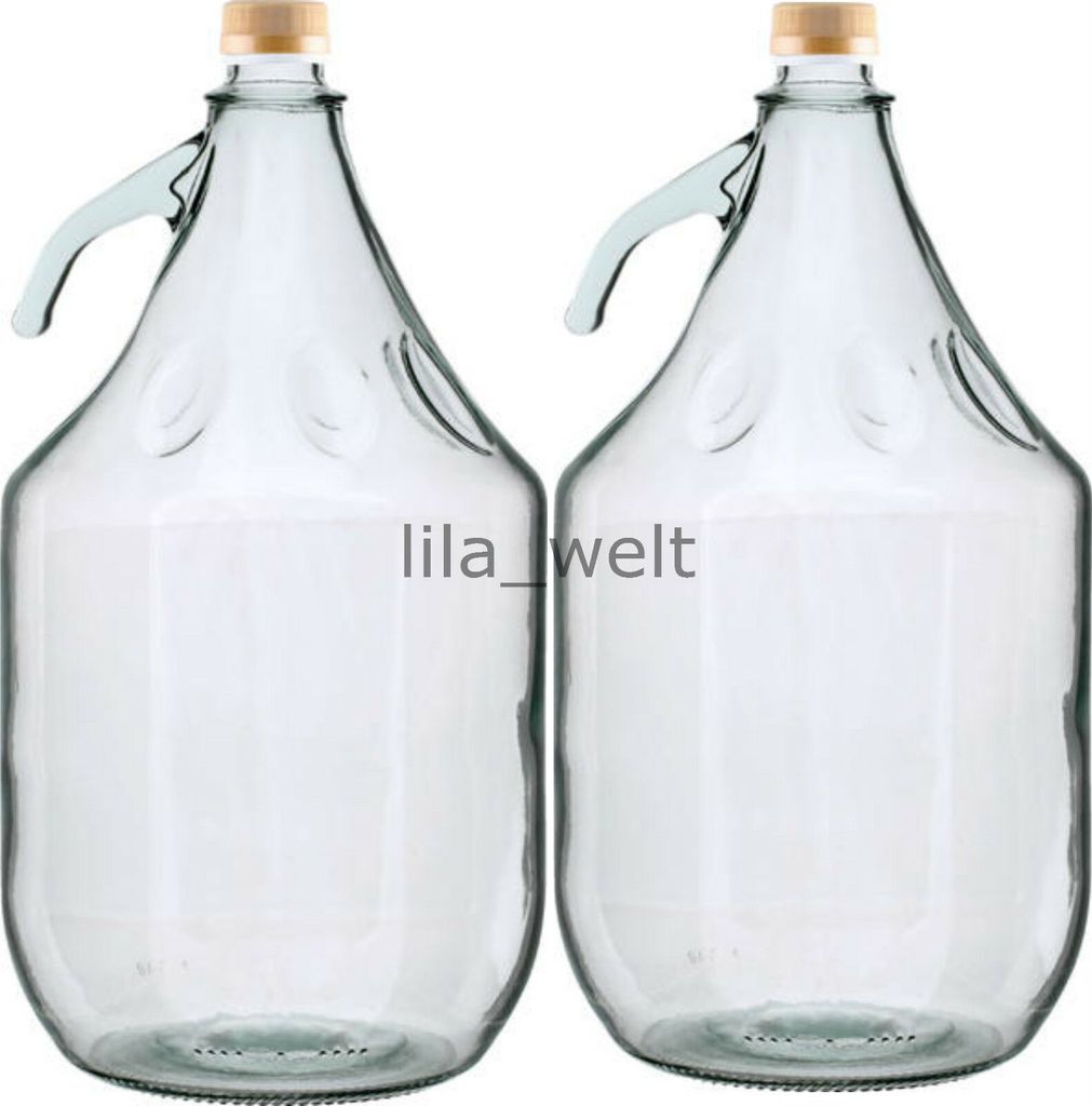 2 Stück 5 L Gärballon Weinballon Glasflasche Glasballon mit