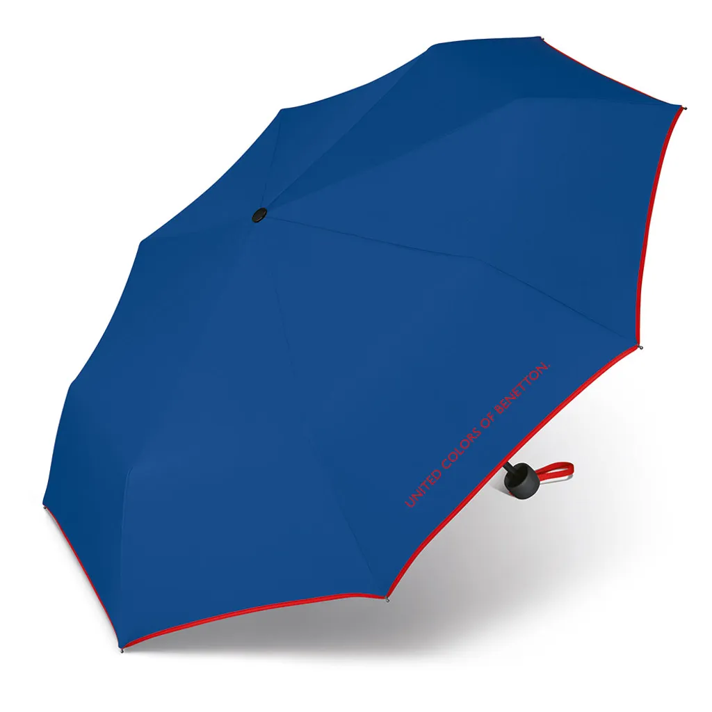 Parapluie Pliable Compact Bleu Benetton Résistant Diamètre 95 cm