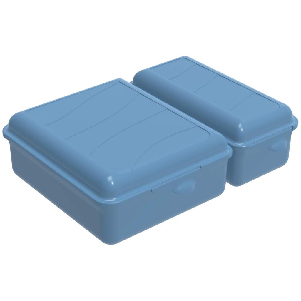 Rotho Twin Lunchbox 1,05+0,55l Horizontblau Produktbild 