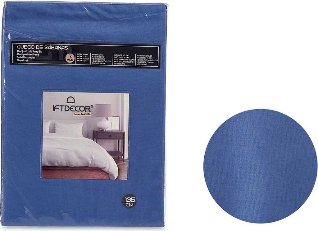 Bettwäsche-Set Blau Double size 3 Stücke