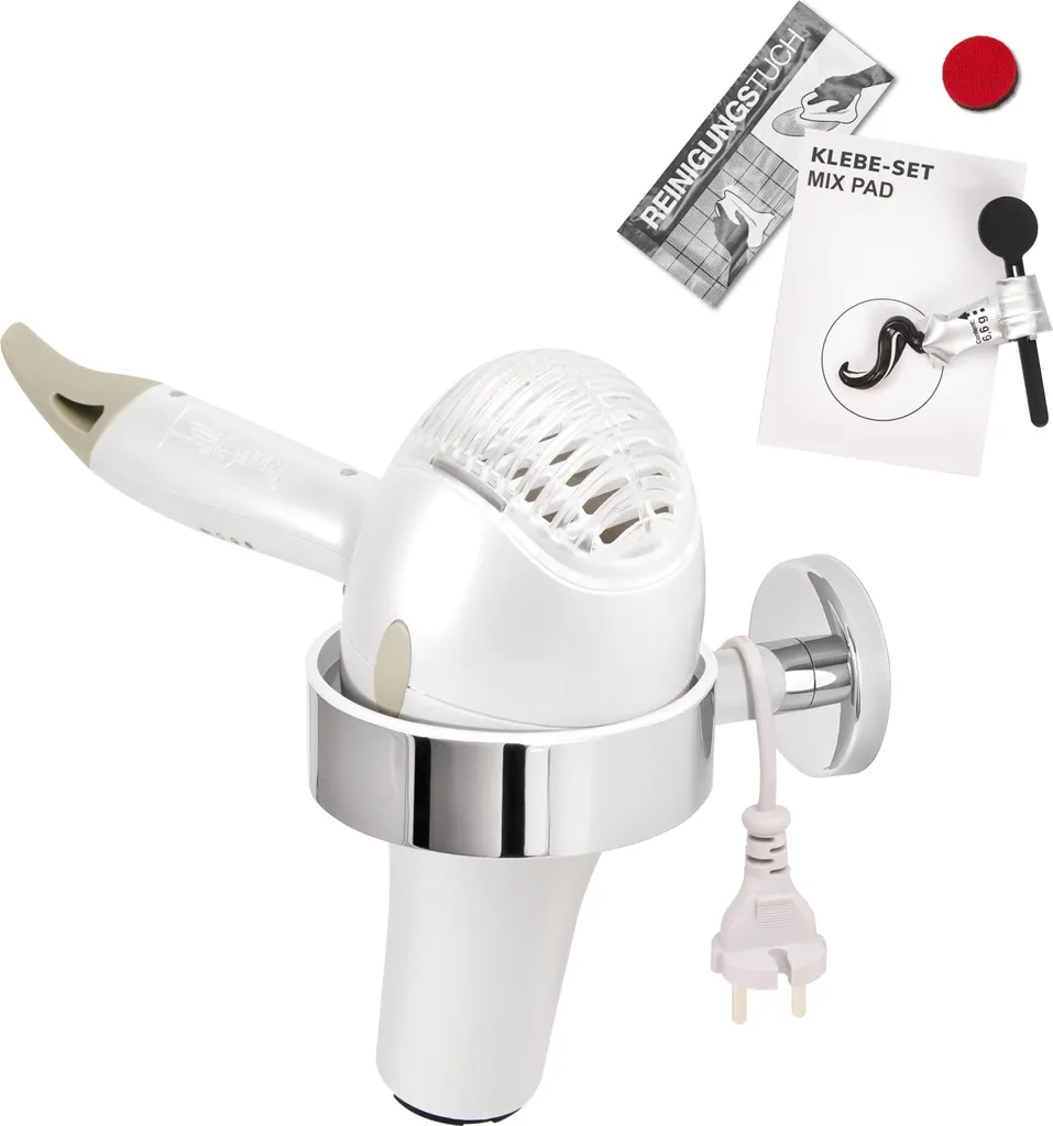 Porta Asciugacapelli bremermann LUCENTE Acciaio Inox - Arredo Bagno Online