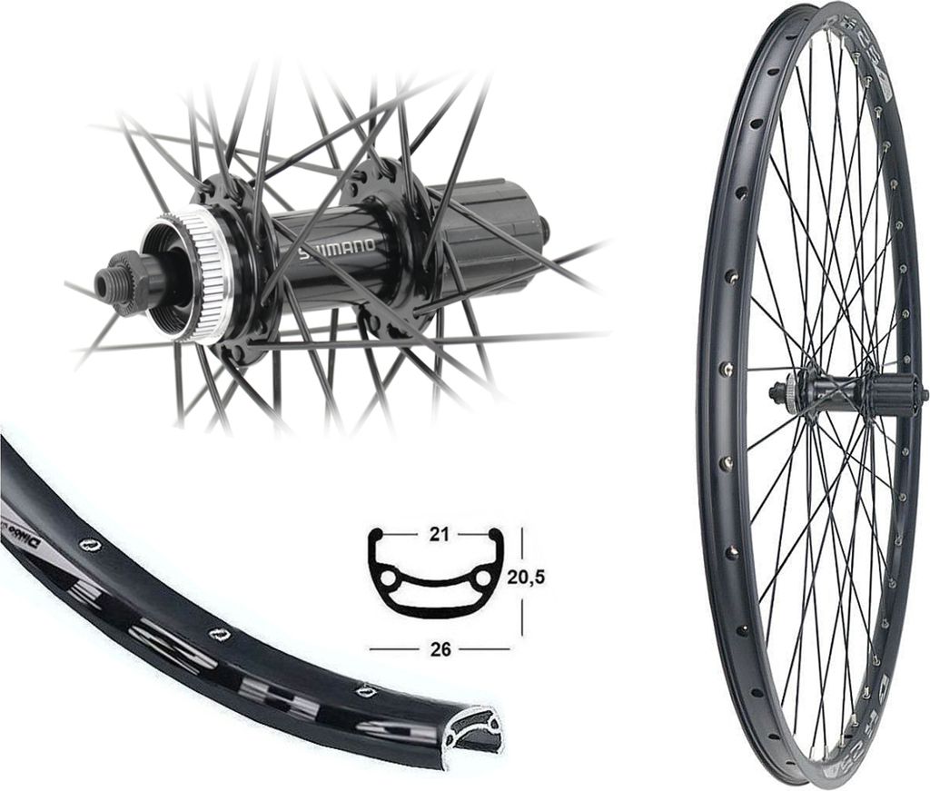 Hinterrad 27,5" Shimano Disc Centerlock MTB 8/9/10 fach Produktbild 