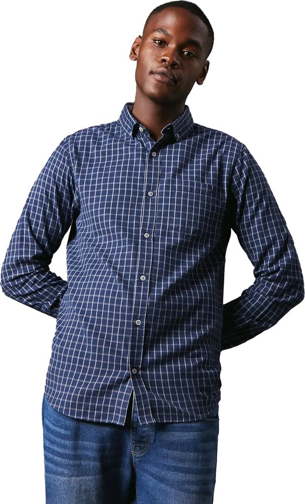 Maine - Hemd für Herren Langärmlig DH7923 (L) (Marineblau) Produktbild 