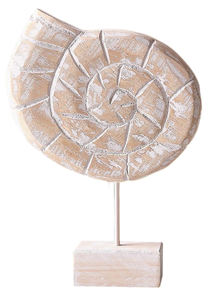Handgefertigte Tischfigur aus Holz im maritimen Strandstil: Seestern/Muschel/Seepferdchen auf Ständer für Zuhause, Seehaus, Meer und Küstendekor...