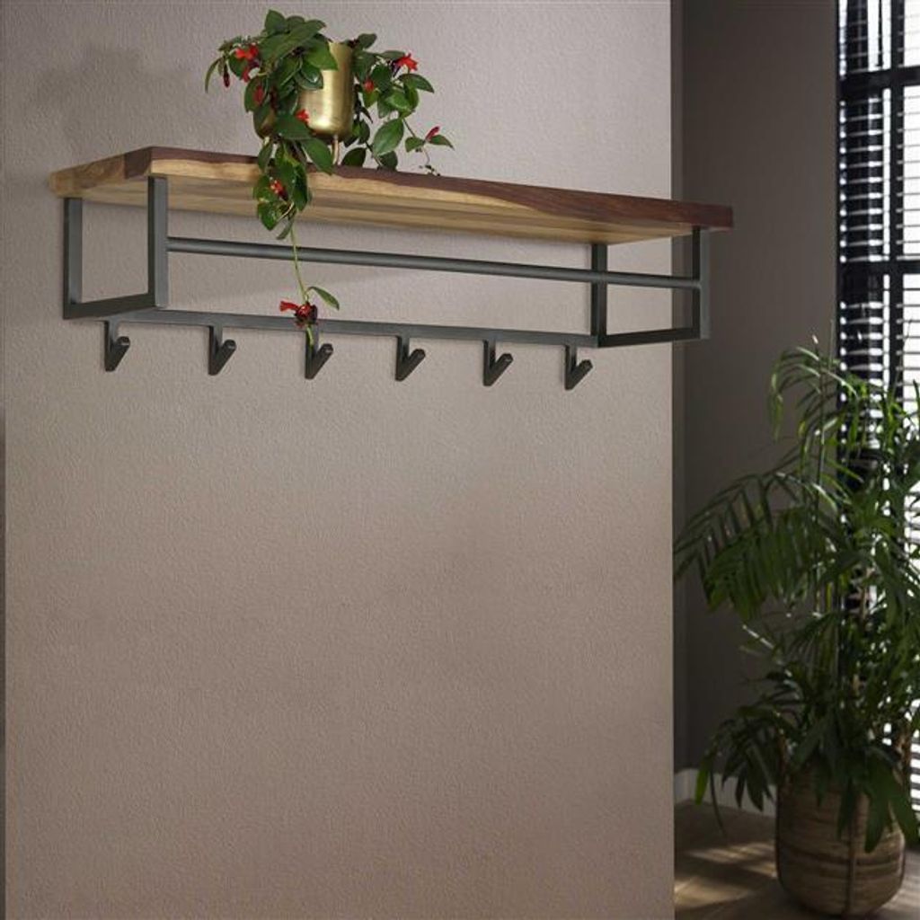 Hoyz - Garderobe Daytona mit 6 Haken - Hutablage - Massives Produktbild 