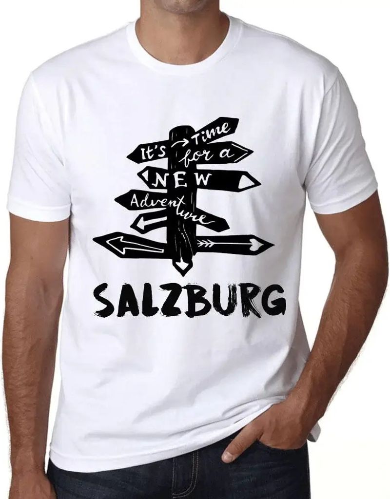 Herren Grafik T-Shirt Es ist Zeit für ein neues Abenteuer in Salzburg – It’s Time For A New Adventure In Salzburg – Öko-Verantwortlich Vintage